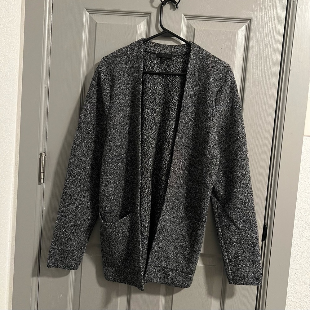 COS Charcoal Women's Cardigan Linen Cotton Structured